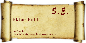 Stier Emil névjegykártya