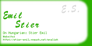 emil stier business card